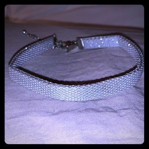 Silver glitter choker
